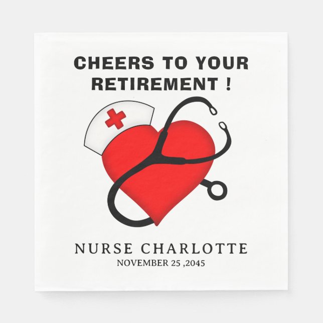 Nurse  Retirement Party Napkins (Front)