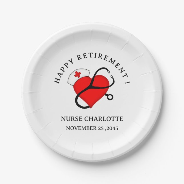 Nurse  Retirement Party  Paper Plate (Front)