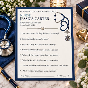 Nurse Retirement Trivia Party Game Advice Card