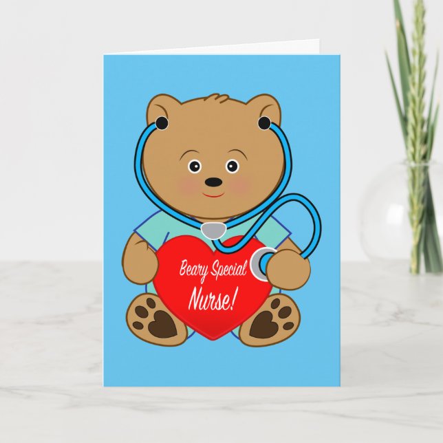 Nurse Retirement with Teddy Bear Card (Front)