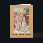 Nurse Retiring - So Retro Holiday Card<br><div class="desc">Girl playing Nurse. So fun and retro. A perfect gift for the grown up nurse who is retiring.</div>