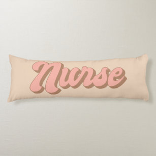 Nurse Retro Tan Coral Pink Body Pillow