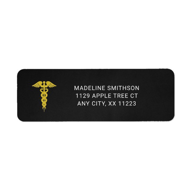 Nurse return address, medical symbol caduceus (Front)