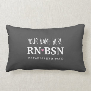 Nurse RN BSN Simple Cute Personalised Lumbar Cushion