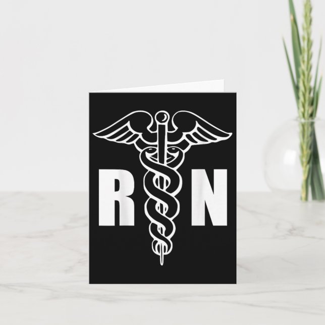 Nurse Rn Caduceus Medical Symbol Nursing (back Des Card (Front)