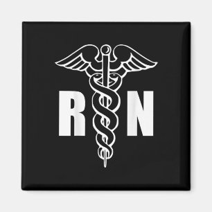 Nurse Rn Caduceus Medical Symbol Nursing (back Des Magnet