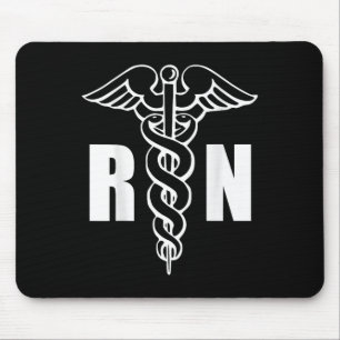 Nurse Rn Caduceus Medical Symbol Nursing (back Des Mouse Mat
