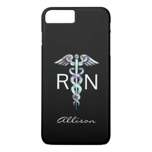 Nurse RN Caduceus Modern Personalised iPhone 8 Plus/7 Plus Case