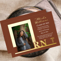 Nurse RN Caduceus Photo Graduate Terracotta