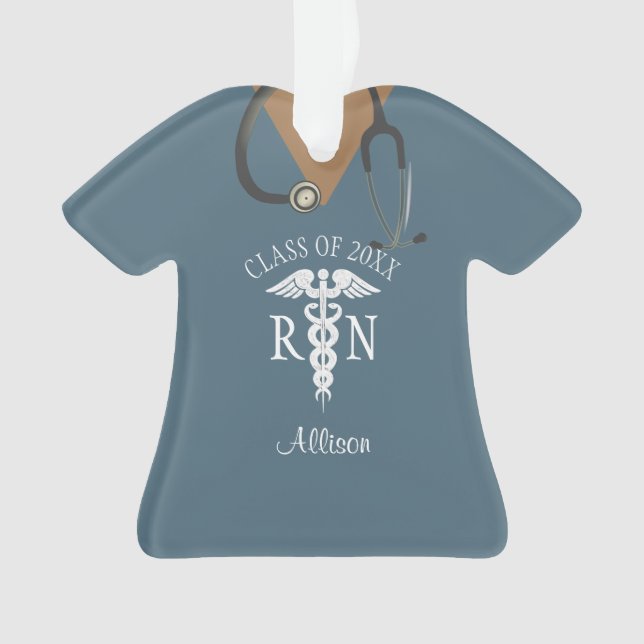 Nurse RN Graduate Class Of Medical Uniform Name Ornament (Front)