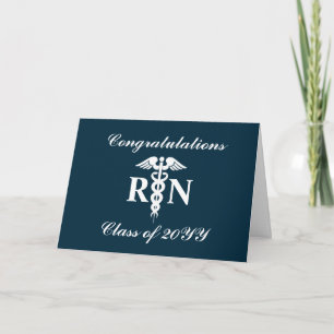 Nurse RN Graduate Congratulations Navy Blue Card