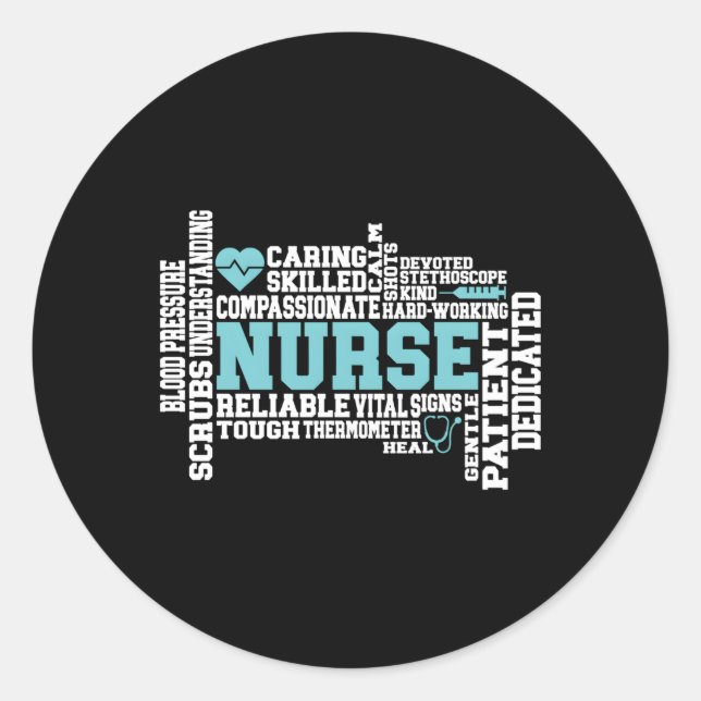 Nurse Rn Lvn Nursing School Medical Classic Round Sticker (Front)