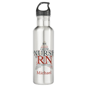 Nurse RN star large personalised  710 Ml Water Bottle