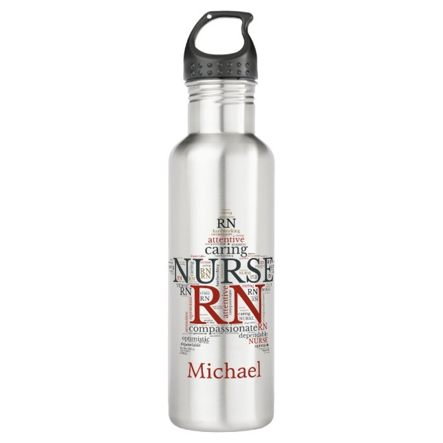 Nurse RN star large personalised  710 Ml Water Bottle (Front)