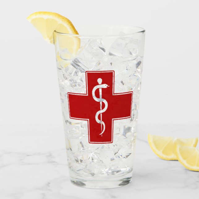 Nurse Rod of Asclepius Glass (Front Ice)