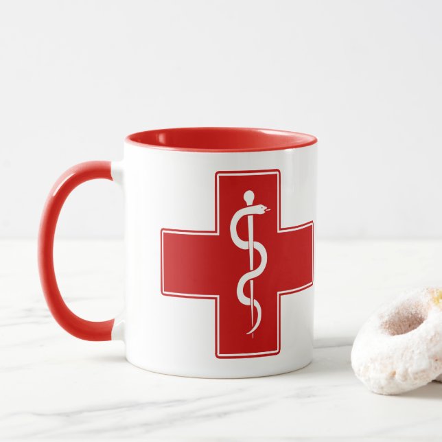 Nurse Rod of Asclepius Mug (With Donut)