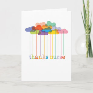 Nurse’s Day Thanks, Rainbow Clouds Thank You Card