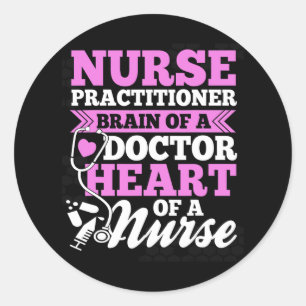 Nurse S Nurse Practitioner Black Small Clic Fit Cr Classic Round Sticker