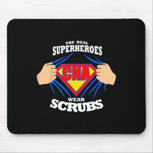 Nurse S The Real Superheroes Wear Scrubs Cna Nurse Mouse Mat
