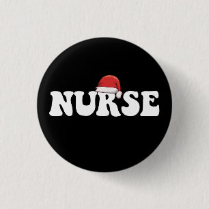 Nurse Santa Hat Christmas Nursing 3 Cm Round Badge