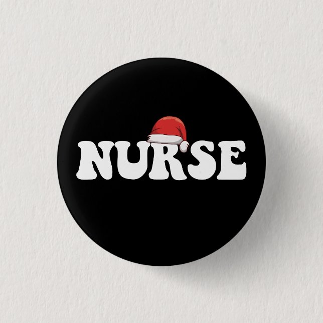 Nurse Santa Hat Christmas Nursing 3 Cm Round Badge (Front)