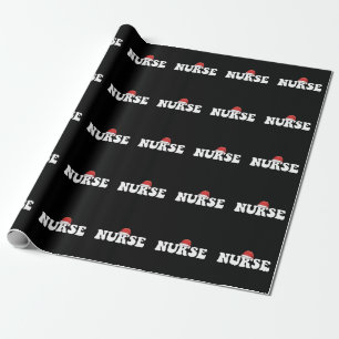 Nurse Santa Hat Christmas Nursing Wrapping Paper