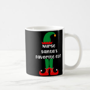 Nurse Santas Favorite Elf Funny Nurse Christmas  Coffee Mug