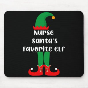 Nurse Santas Favorite Elf Funny Nurse Christmas  Mouse Mat
