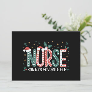 Nurse Santa's Favourite Elf Christmas Inspirationa Holiday Card