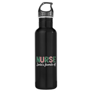 Nurse Santa's Favourite Elf Life Nurse Day Gifts  710 Ml Water Bottle