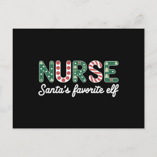 Nurse Santa's Favourite Elf Life Nurse Day Gifts Postcard
