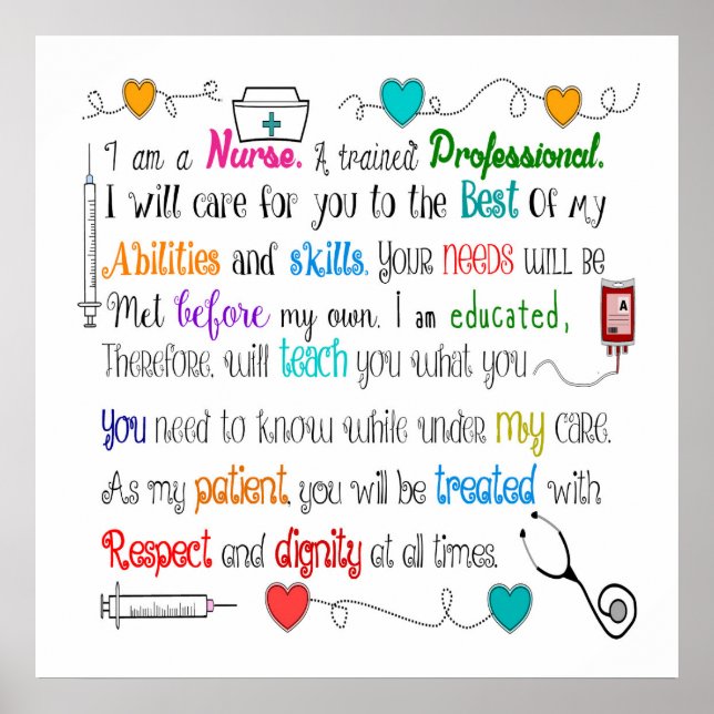 Nurse Sayings Poster 24x24 (Front)