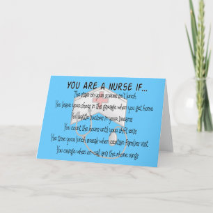 Nurse Sayings "You Are a Nurse IF" Card