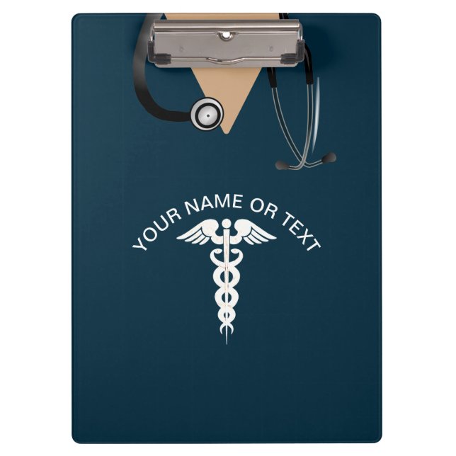 Nurse Scrub Top Teal Medical Personalised Clipboard (Front)