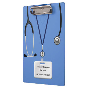 Nurse Scrubs In Blue Clipboard