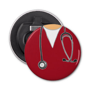 Nurse Scrubs Red Bottle Opener