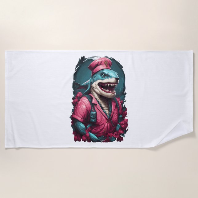 Nurse SharkAngel SharkNurses PracticeShark day   Beach Towel (Front)