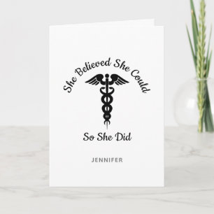 Nurse She Believed She Could Inspirational Name Card