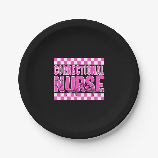 Nurse Shirt, Correctional Nurse Tee, RN Gift Paper Plate (Front)