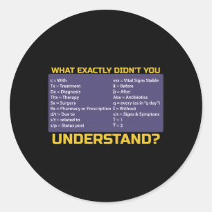 Nurse Shorthand Nurse Or Nursing Student Classic Round Sticker