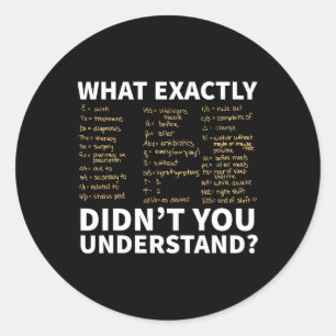 Nurse Shorthand Shirt Classic Round Sticker