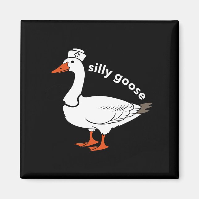 Nurse Silly Goose Cute Easter Bunny Easter Day  Magnet (Front)