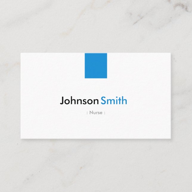 Nurse - Simple Aqua Blue Business Card (Front)