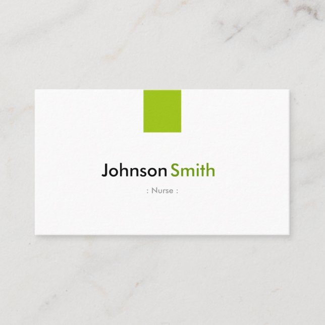 Nurse - Simple Mint Green Business Card (Front)