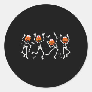 Nurse Skeleton Dancing Halloween Healthcare Fall A Classic Round Sticker