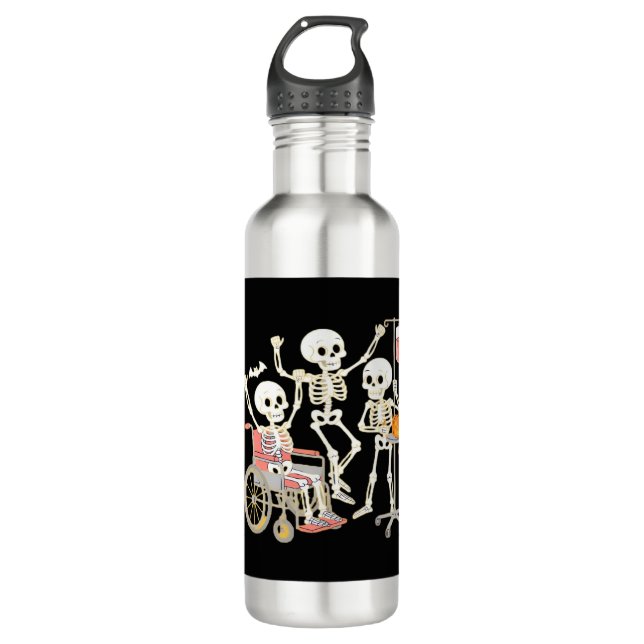 Nurse Skeleton Funny Halloween Healthcare Essentia 710 Ml Water Bottle (Front)