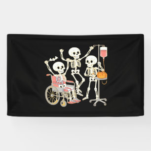 Nurse Skeleton Funny Halloween Healthcare Essentia Banner