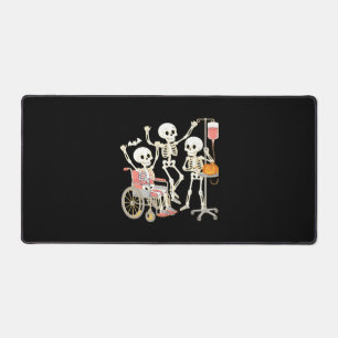 Nurse Skeleton Funny Halloween Healthcare Essentia Desk Mat