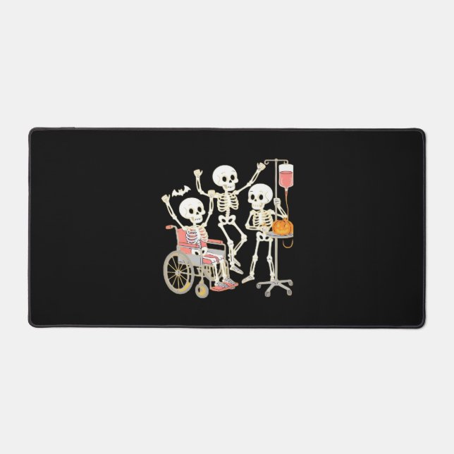 Nurse Skeleton Funny Halloween Healthcare Essentia Desk Mat (Front)