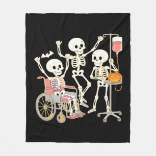 Nurse Skeleton Funny Halloween Healthcare Essentia Fleece Blanket
